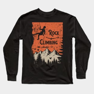 Rock climbing adventure distressed look Long Sleeve T-Shirt